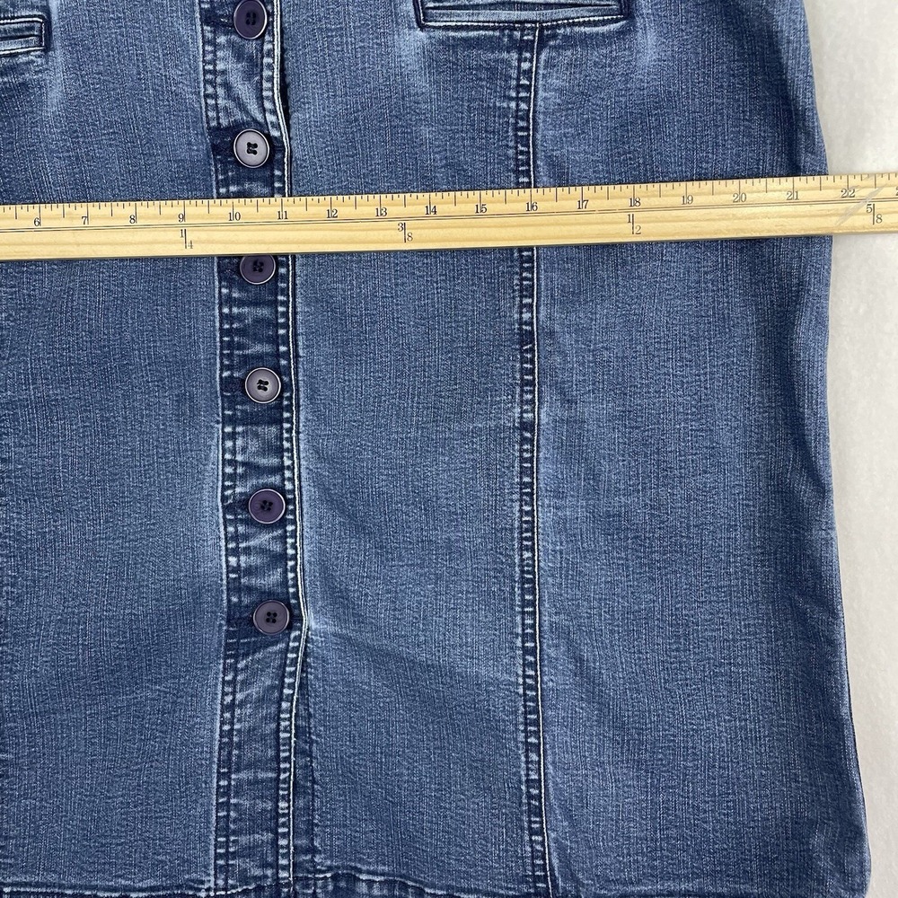 Westbound Button Front Denim Skirt Women 18 Blue‎ Stretch Knee Length - Picture 7 of 7